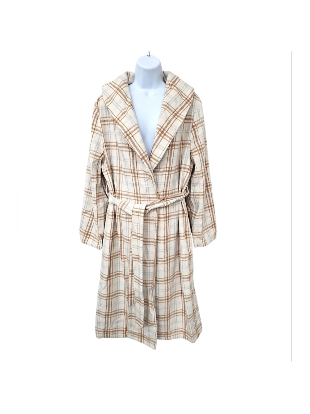 NWT Andree By Unit Plaid Womens Jacket Coat Cream
Size L Boutique
